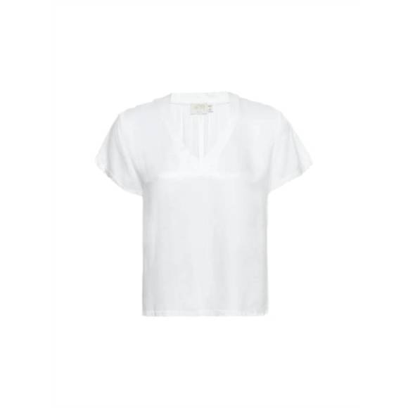 NEW NATION LTD june satin v-neck top in white - Picture 5 of 5